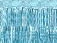 Baby Blue Metallic Fringe Curtain Backdrop S7078 S7079 S7080 - Pretty Day