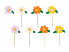 Spring Flower Cake Toppers 8 Pack S9214/15 - Pretty Day