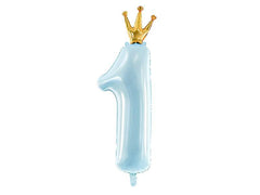 Crown Number 1 Pastel Blue Jumbo Foil Balloon S1074 - Pretty Day