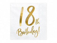 18th Birthday Party Napkins- 20 pk S5086 - Pretty Day