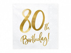 80th Birthday Party Napkins- 20 pk S9219 - Pretty Day