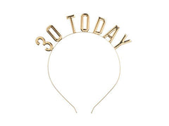 30th Birthday Gold Metal Headband S4191 S4212 - Pretty Day