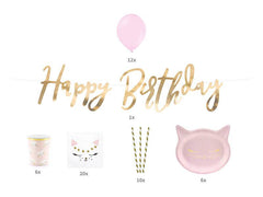 Cat Party Decoration Kit – Cute Kitty Birthday Supplies Set - Pretty Day