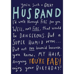 Great Husband Birthday Greeting Card - Pigment - Pretty Day