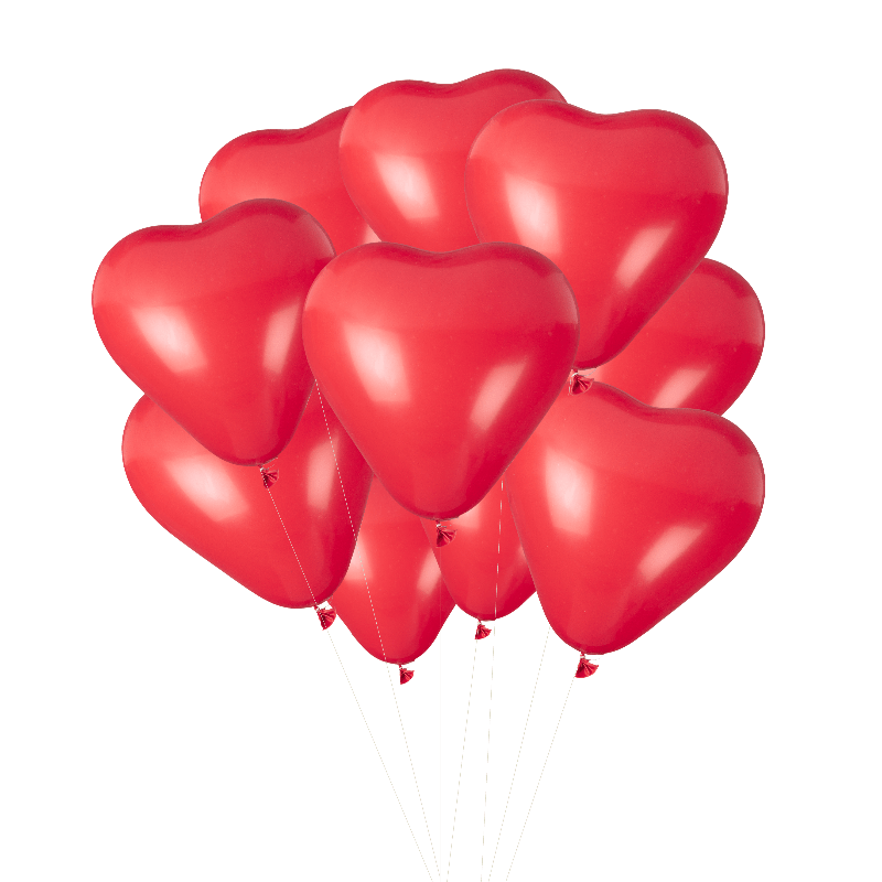 Valentines Red Heart Latex Balloon Kit - Pack of 12 S8039 | Pretty Day