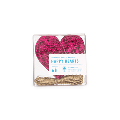 Wildberry Fabric Heart Glitter Banner Garland S7099 - Pretty Day