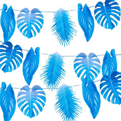Tropical Fiesta Blue Palm Leaf Paper Garland S8100 - Pretty Day