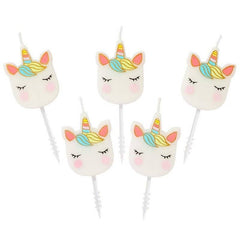 We Heart Unicorns Birthday Cake Candles - Pack of 5 S9324 - Pretty Day
