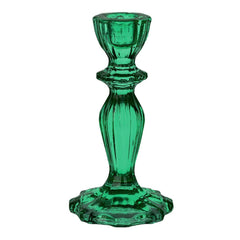 Dark Green Glass Candlestick Holder S6052-55 - Pretty Day