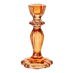 Orange Glass Candlestick Holder S6032 - Pretty Day