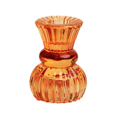 Small Orange Glass Candle Holder S9122 - Pretty Day