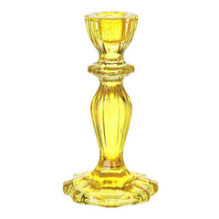 Yellow Glass Candlestick Holder S7115 - Pretty Day