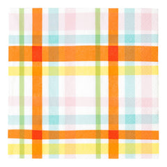 Large Hop Over The Rainbow Check Napkins- 20 Pack  S9333 - Pretty Day