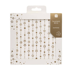 Recyclable Gold Star Napkins S8026 - 20 Pack - Pretty Day
