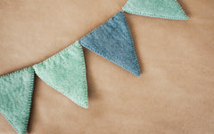 Blue & Green Felt Flags Garland S8076 - Pretty Day