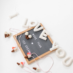 I LOVE YOU - Wool Letter Garland - White S1052 - Pretty Day