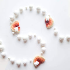 Rainbow Clouds Felt Ball Garland S0168 - Pretty Day