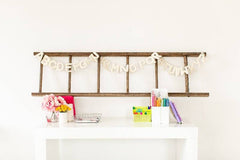 White Wool Felt Alphabet Letter Garland S8080 - Pretty Day