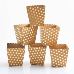 Kraft and Gold Polka Dot Treat Box- Set of 6 S1212 - Pretty Day