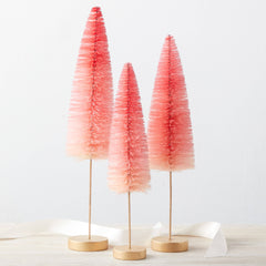 Christmas Sisal Bottle Brush Tree- Pink Ombre (Sold Individually) - Pretty Day