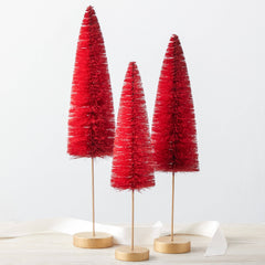 Christmas Sisal Bottle Brush Tree- Red Ombre (Sold Individually) - Pretty Day