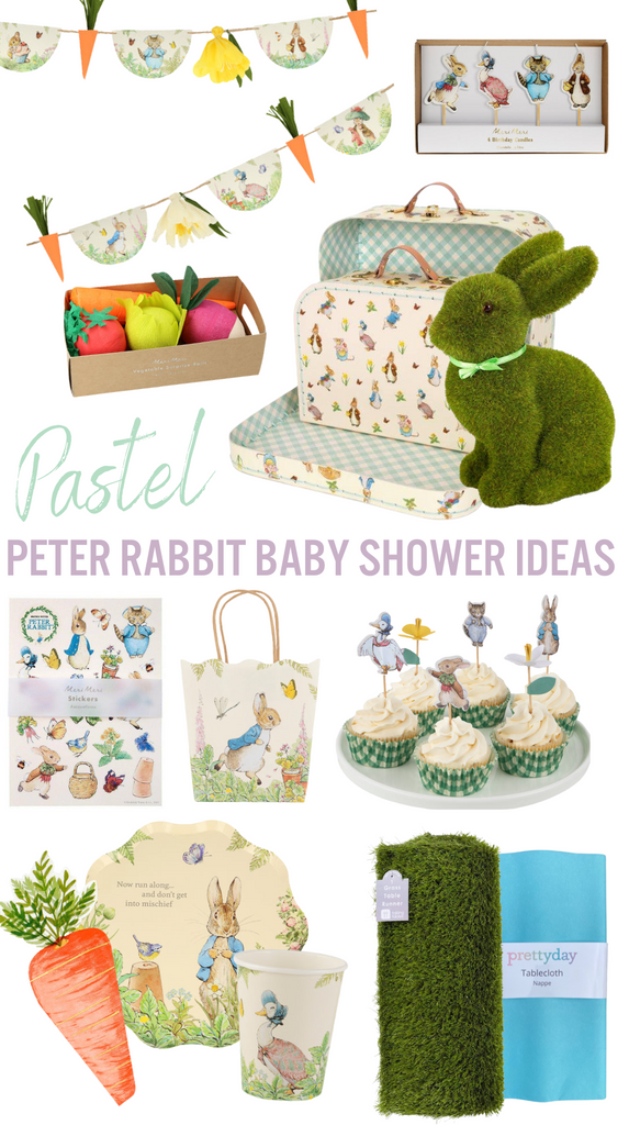 Peter Rabbit Party, Easter Birthday Christening Tableware Decoration Signs