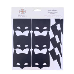 Pooka Party - Superhero Reusable Wall Decal - Black (20 Pcs) - Pretty Day