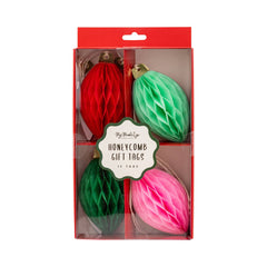 Honey Comb Christmas Tree Light Bulb Tag Set 12pk. - Pretty Day