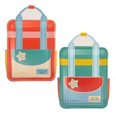 Back To School Backpack Shaped Plate Set 8pk.