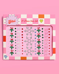 xo, Fetti - Merry & Bright Gem Set - 89 adhesive face gems, stocking stuffer, christmas gift - Pretty Day