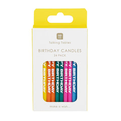 Rainbow Happy Birthday Candles 24pk. - Pretty Day