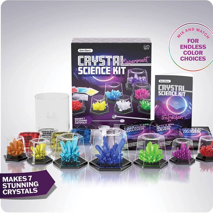 Science Mad Crystal Wonder Kit - Learn About Crystal Cultivation With 14 Safe Educational And Fun Experiments Includes Chemicals Apparatus And Detailed Instructions 10 Years