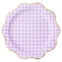 Elegant Le Lilac Gingham Plates Large 8pk.