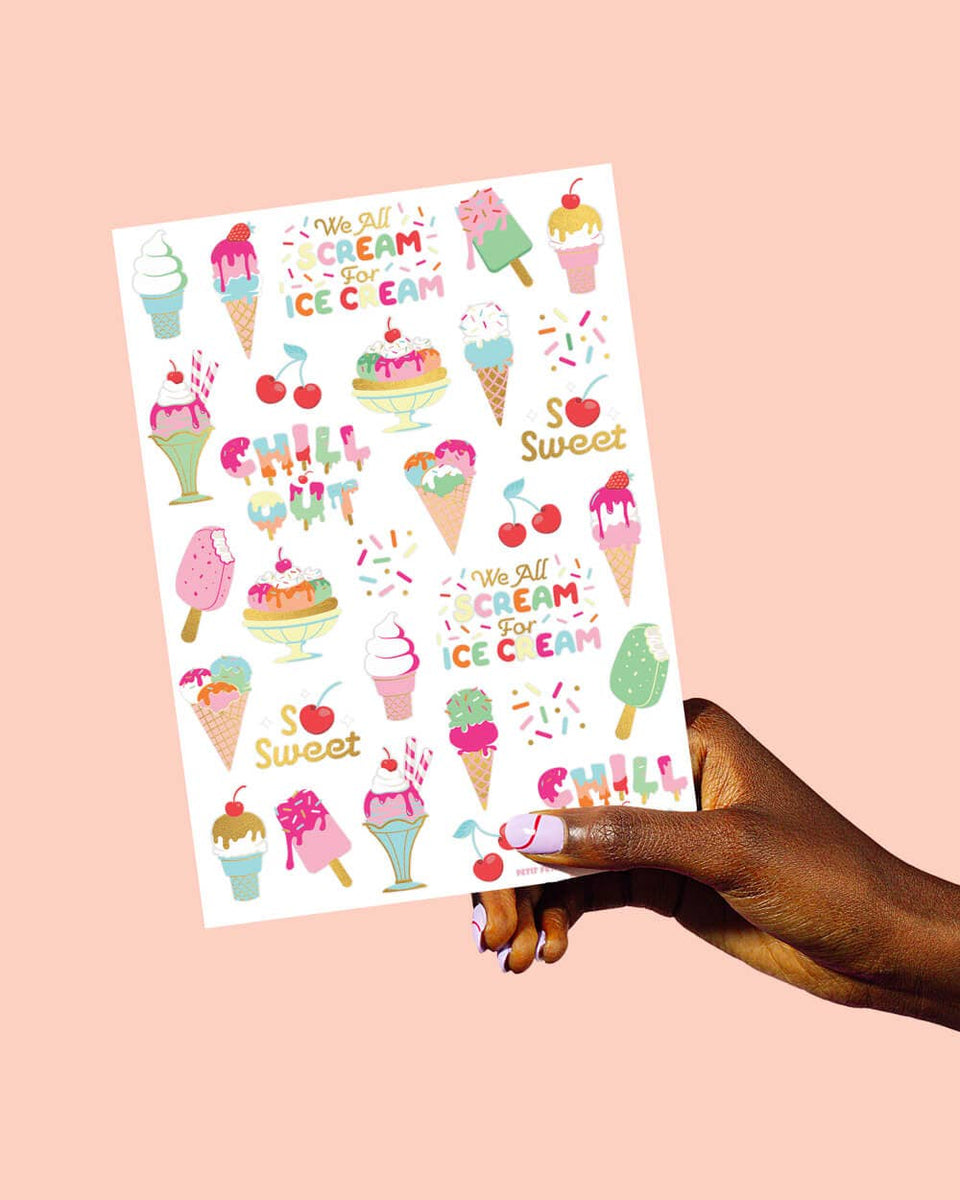 Ice Cream Foil Kids Temporary Tattoos | Pretty Day