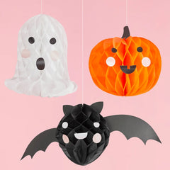 Halloween Friends Honeycomb Decoration 3pk. - Pretty Day