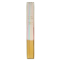 Laudurée Paris Gold Leaf Tall Tapered Candles - Pretty Day