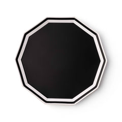 Black and White Decagon Plates 8pk.