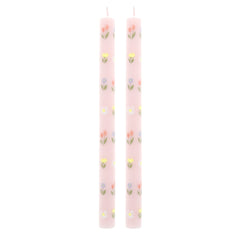 Spring Floral Pattern Table Candles 2pk.