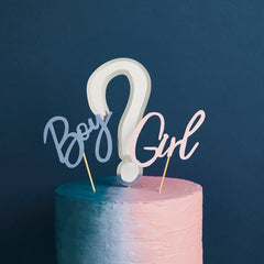Hootyballoo by Club Green - Gender Reveal Card Cake Topper Set - Pretty Day