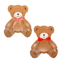 Valentine's Beary Loved Teddy Bear Shaped Plate Set 8pk.