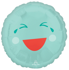 Green Smiley Happy Face Foil Balloon - Pretty Day