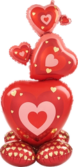 Air Filled Stand Up Stacking Hearts Balloon Airloonz - Pretty Day