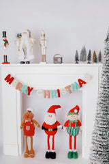 Merry Christmas Felt Letter Garland - Peppermint Pinwheel Palette - Pretty Day