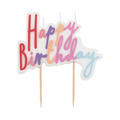 Pastel Happy Birthday Candle Cake Topper - Pretty Day