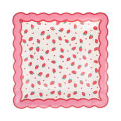 Strawberry Pattern Paper Plate 8pk.