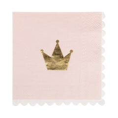 Foil Princess Crown Cocktail Napkin 18pk.