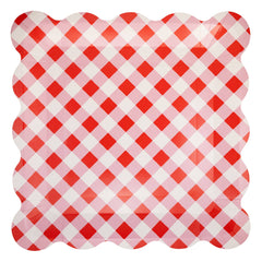 Cherries Gingham Plate 8pk.