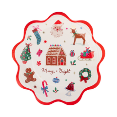 Merry & Bright Christmas Icons Plate 8pk.