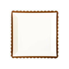 Brown Ruffle Edge Plate - 12" - Pretty Day