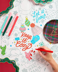 xo, Fetti - Merry Christmas Coloring Paper Tablecloth  diy kids party 9' - Pretty Day